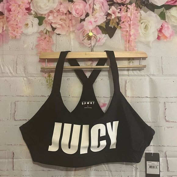 SALE NWT JUICY COUTURE CROSSBACK SPORTS BRA SIZE XS - Picture 2 of 8